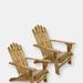 Sunnydaze Decor Rustic Wooden Adirondack Chair with Light Charred Finish - Brown - 2 PACK