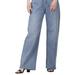 Standards & Practices Women's Straight Wide Leg Loose Fit Jeans - Blue