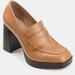 Journee Collection Women's Ezzey Wide Width Pump - Brown - 9.5