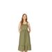 Maine Womens/Ladies Tiered Cotton Strappy Dress - Green - 10