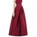 Alfred Sung Strapless Pleated Skirt Maxi Dress With Pockets - D755 - Red - 8
