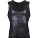 Spanx Womens Leather Like Sleeveless Mixed Media Sheath Dress - Black