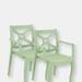 Sunnydaze Decor Set of 4 Patio Chair Blue Stackable Outdoor Seat Armchair Backyard Porch Deck - Green - SET OF 2