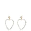 Ettika Big Heart 18k Gold Plated Pearl Earrings - Gold - OS