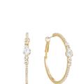 Ettika Hollywood Forever Crystal 18k Gold Plated Hoop Earrings - Gold - ONE SIZE ONLY