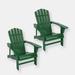 Sunnydaze Decor Set of 2 Adirondack Chair Outdoor Wooden Furniture Coastal Bliss Navy Patio - Green - SET OF 2