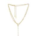 Ettika Sweet Song Crystal Lariat 18k Gold Plated Necklace - Gold - ONE SIZE ONLY
