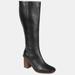 Journee Signature Women's Genuine Leather Tru Comfort Foam Wide Calf Tamori Boot - Black - 6