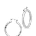 Sterling Forever Chunky Tube Hoops - Grey - LARGE (1.25'')