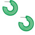 Ettika Green Daydreamin' 18k Gold Plated Hoop Earrings - Green - OS