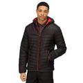 Regatta Mens Acadia II Hooded Jacket - Graphite Black/Orient Red - Black - M