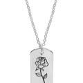 Sterling Forever Birth Flower Pendant - Grey - JUNE / ROSE