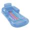 Fresh Fab Finds 59in Inflatable Pool Float Raft With Headrest Armrest Cupholder Swimming Pool Lounge Air Mat Chair - Blue