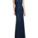 Dessy Collection Halter Criss Cross Open-Back Lace Trumpet Gown - 2995 - Blue - 6