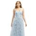 Dessy Collection Floral Ruched Wrap Bodice Tulle Dress With Long Full Skirt - 3128FP - Blue