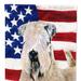 Caroline's Treasures 28 x 40 in. Polyester USA American Flag with Wheaten Terrier Soft Coated Flag Canvas House Size 2-Sided Heavyweight