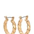 Ettika Textured 18k Gold Plated Mini Hoops - Gold - ONE SIZE