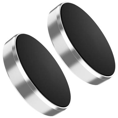 Fresh Fab Finds 2 Pk Universal Magnetic Car Mounts - Dashboard Phone Holder fits iPhone, Galaxy & Most Smartphones - Silver