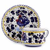 Artistica - Deruta of Italy Orvieto Blue Rooster: Cup and Saucer