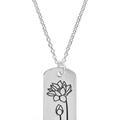 Sterling Forever Birth Flower Pendant - Grey - JULY / WATER LILY