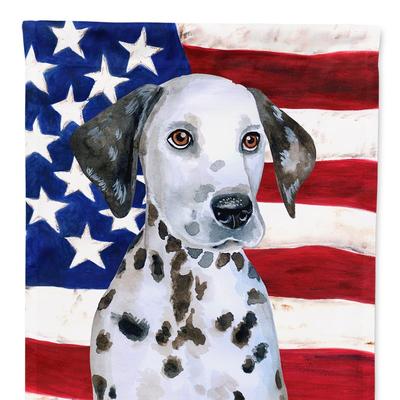 Caroline's Treasures 28 x 40 in. Polyester Dalmatian Puppy Patriotic Flag Canvas House Size 2-Sided Heavyweight