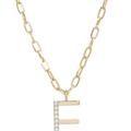 Ettika Pearl Initial 18k Gold Plated Necklace - Gold - LETTER: E; SIZE: ONE SIZE