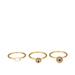 Ettika Pearl and Crystal Flower Ball 18k Gold Plated Ring Set - Gold - 8