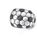 LuvMyJewelry Kick & Goal Soccer Black Rhodium Plated Sterling Silver Black Diamond Head Ring - Grey - 12.5