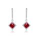 Genevive Genevive Sterling Silver Ruby and Clear Cubic Zirconia Dangle Earrings - Red