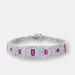 Genevive .925 Sterling Silver Ruby Cubic Zirconia Link Bracelet - Pink