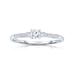 Genevive Sterling Silver White Gold Plating With Colored Cubic Zirconia Ring - White