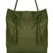 Brix + Bailey Olive Green Drawcord Premium Leather Hobo Tote Shoulder Bag - Green