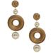 Ettika Beachwood 18k Gold Plated Statement Earrings - Brown - ONE SIZE ONLY