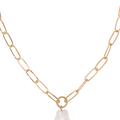 Ettika Single Pearl Open Links 18k Gold Plated Chain Necklace - White - ONE SIZE ONLY