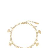 Ettika Third Eye Crystal Charm 18k Gold Plated Anklet - Gold - ONE SIZE