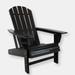 Sunnydaze Decor Outdoor Lake Style Adirondack Chairs with Cup Holder - Black - SINGLE