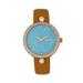 Bertha Watches Bertha Frances Marble Dial Leather-Band Watch - Brown