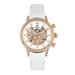 Empress Watches Empress Beatrice Automatic Skeleton Dial Leather-Band Watch w/Day/Date - White