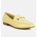 Rag & Co Dareth Horsebit Flat Heel Loafers In Yellow - Yellow - US 7