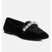 Rag & Co Lamington Diamante Embellished Velvet Loafers In Black - Black - US 7