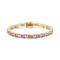 Genevive Sterling Silver with Colored Cubic Zirconia Tennis Bracelet. - Pink - 7.25