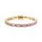 Genevive Sterling Silver with Colored Cubic Zirconia Tennis Bracelet. - Pink - 7.25