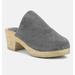 Rag & Co Darcie Suede Clogs - Grey - US 5