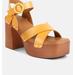 Rag & Co Cristina Cross Strap Embellished Heels In Light Tan - Orange - US 6
