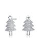 Genevive Genevive Sterling Silver Cubic Zirconia Pave Christmas Tree Earrings - Grey - 9.2MM W X 14.5MM L X 3.37MM D