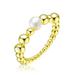 Genevive Sterling Silver Gold Plated 4.5MM Fresh Water Pearl Ring - Gold - 6