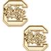 Canvas Style South Carolina Gamecocks 24K Gold Plated Stud Earrings - White
