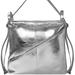Brix + Bailey Silver Metallic Leather Convertible Tote Backpack - Grey