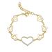 Rachel Glauber Rachel Glauber 14k Gold Plated with DIamond Cubic Zirconia Heart Halo Charm Kids/Teens Bracelet - Gold