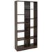 Sunnydaze Decor Rosalee 9-Tier Open Bookshelf With Staggered Shelves - Brown